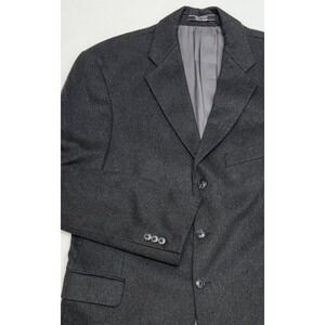 VTG Arnold Brant Blazer 44R Charcoal 100% Cashmere Flannel Ventless 3-Button EUC